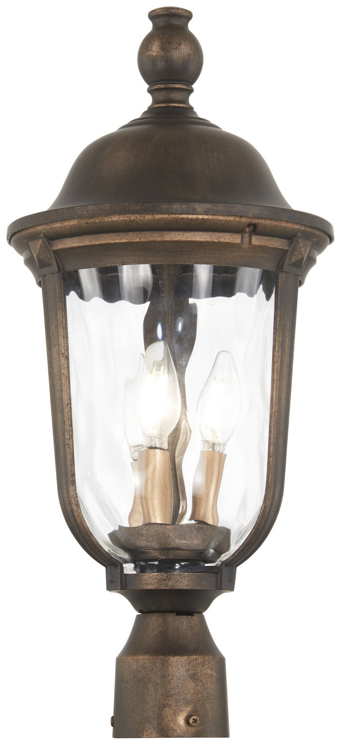 Minka Lavery Havenwood Three Light Outdoor Post Mount in Tauira Bronze And Alder Silver