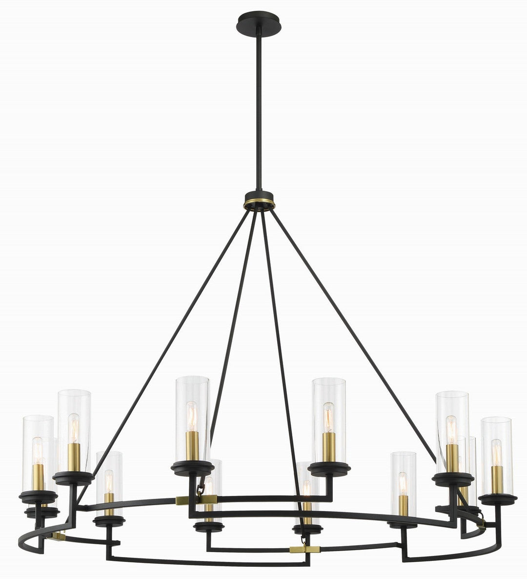 Minka Lavery Hillstone 12 Light Chandelier in Sand Coal & Soft Brass
