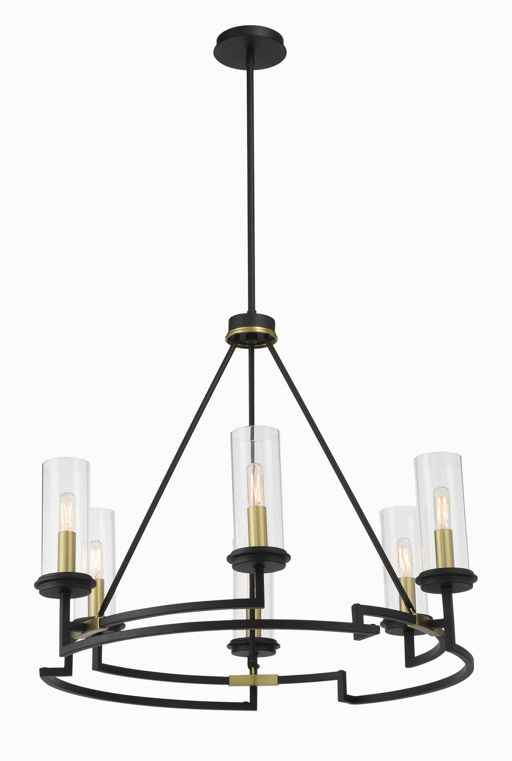 Minka Lavery Hillstone Six Light Chandelier in Sand Coal & Soft Brass
