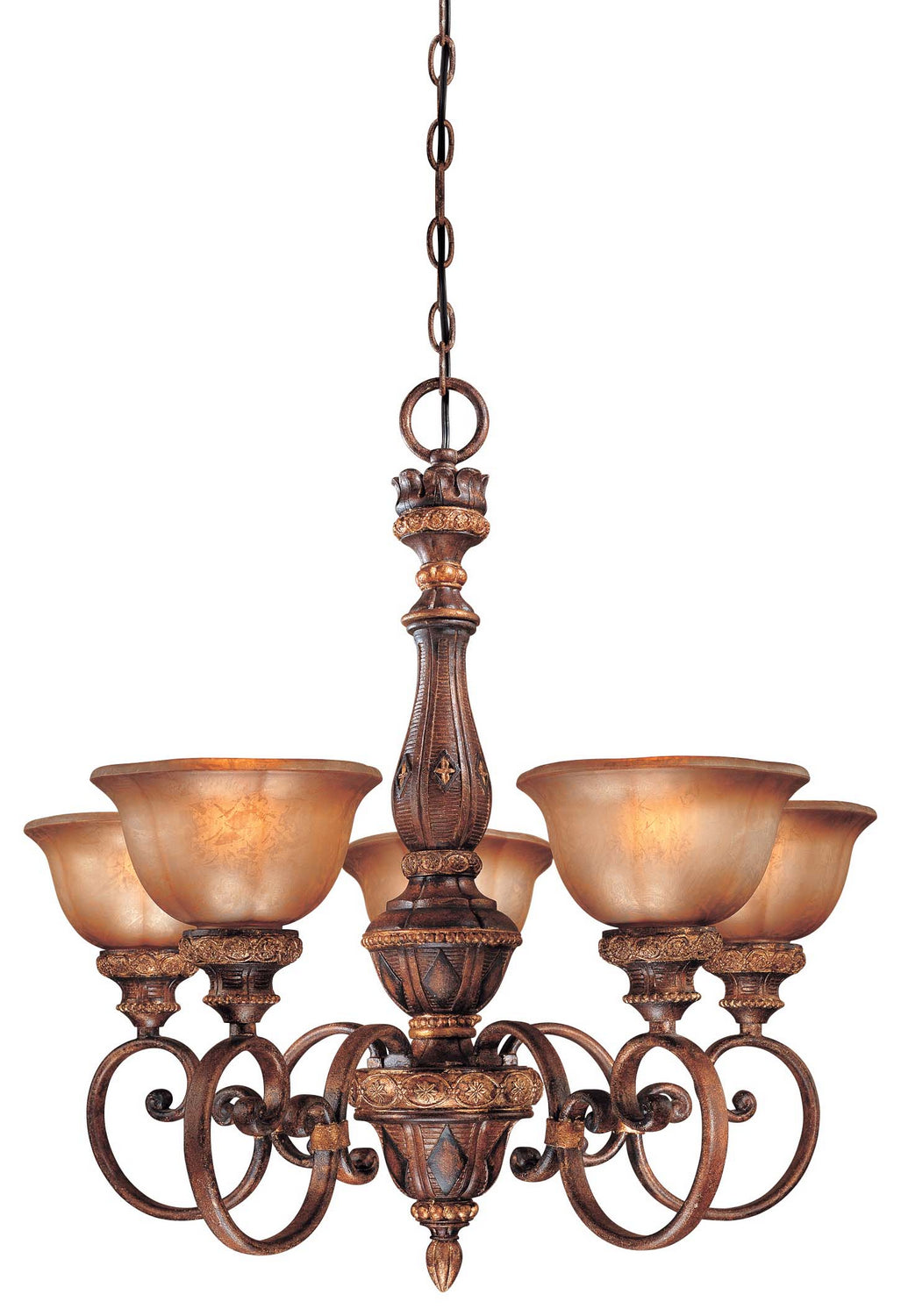 Minka Lavery Illuminati Five Light Chandelier in Illuminati Bronze
