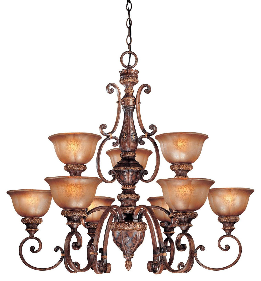 Minka Lavery Illuminati Nine Light Chandelier in Illuminati Bronze