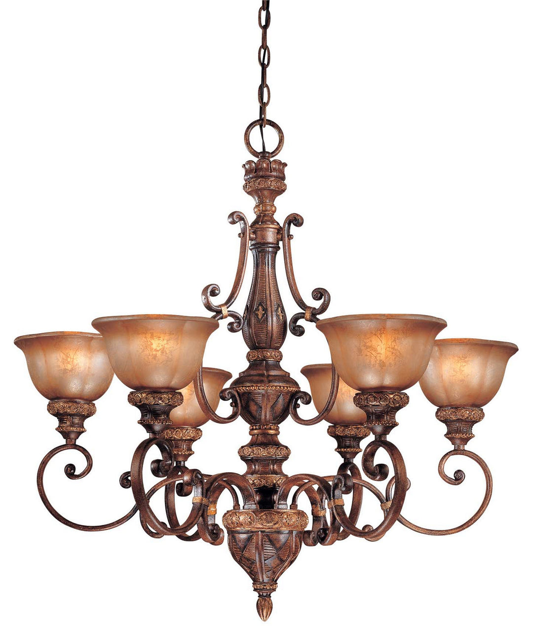 Minka Lavery Illuminati Six Light Chandelier in Illuminati Bronze