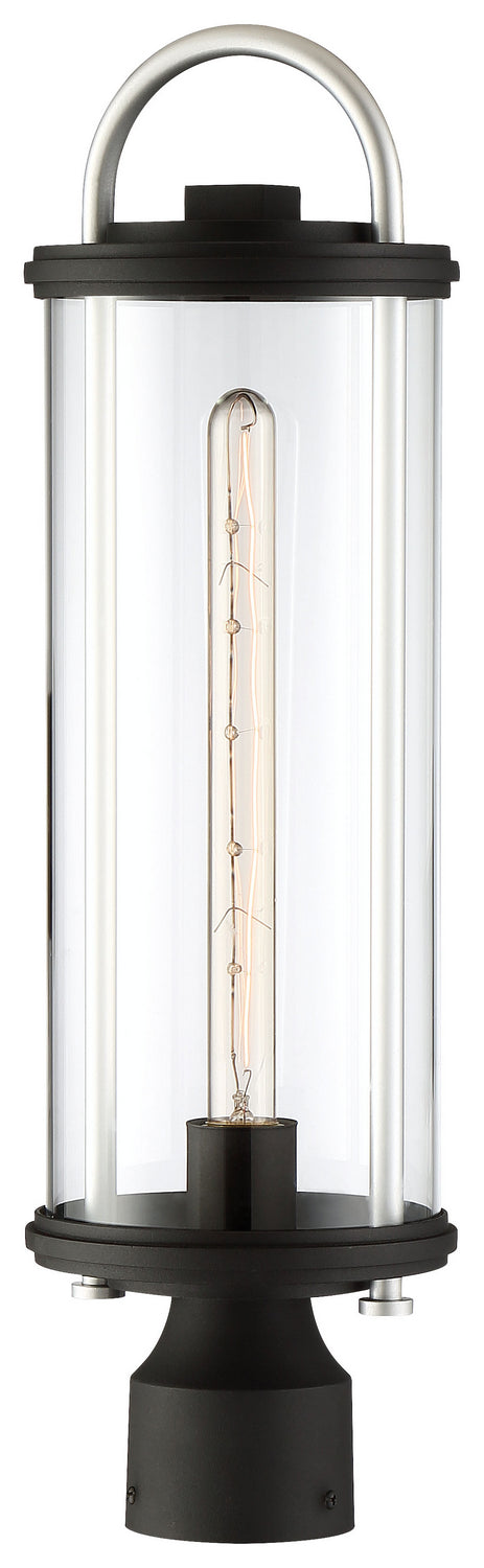 Minka Lavery Keyser One Light Outdoor Wall Mount in Coal with Silver Accent