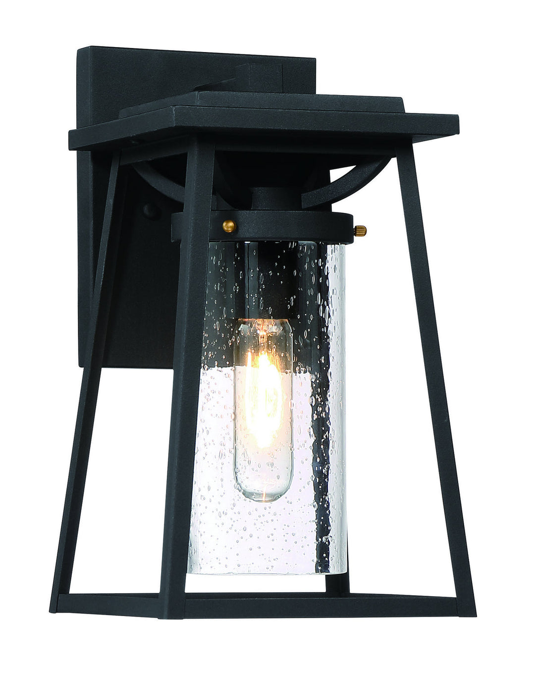 Minka Lavery Lanister Court One Light Outdoor Lantern in Coal with Gold