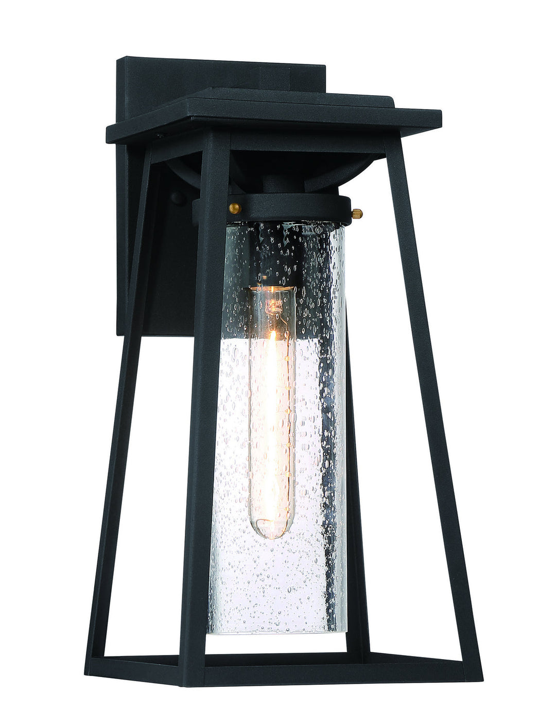 Minka Lavery Lanister Court One Light Outdoor Lantern in Coal with Gold