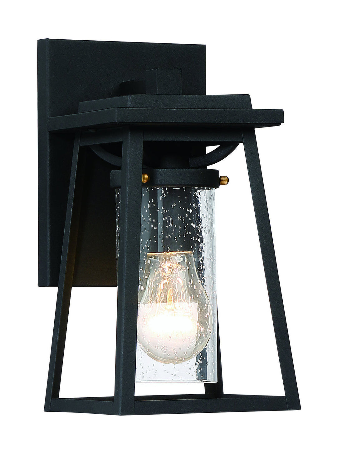 Minka Lavery Lanister Court One Light Outdoor Lantern in Coal with Gold