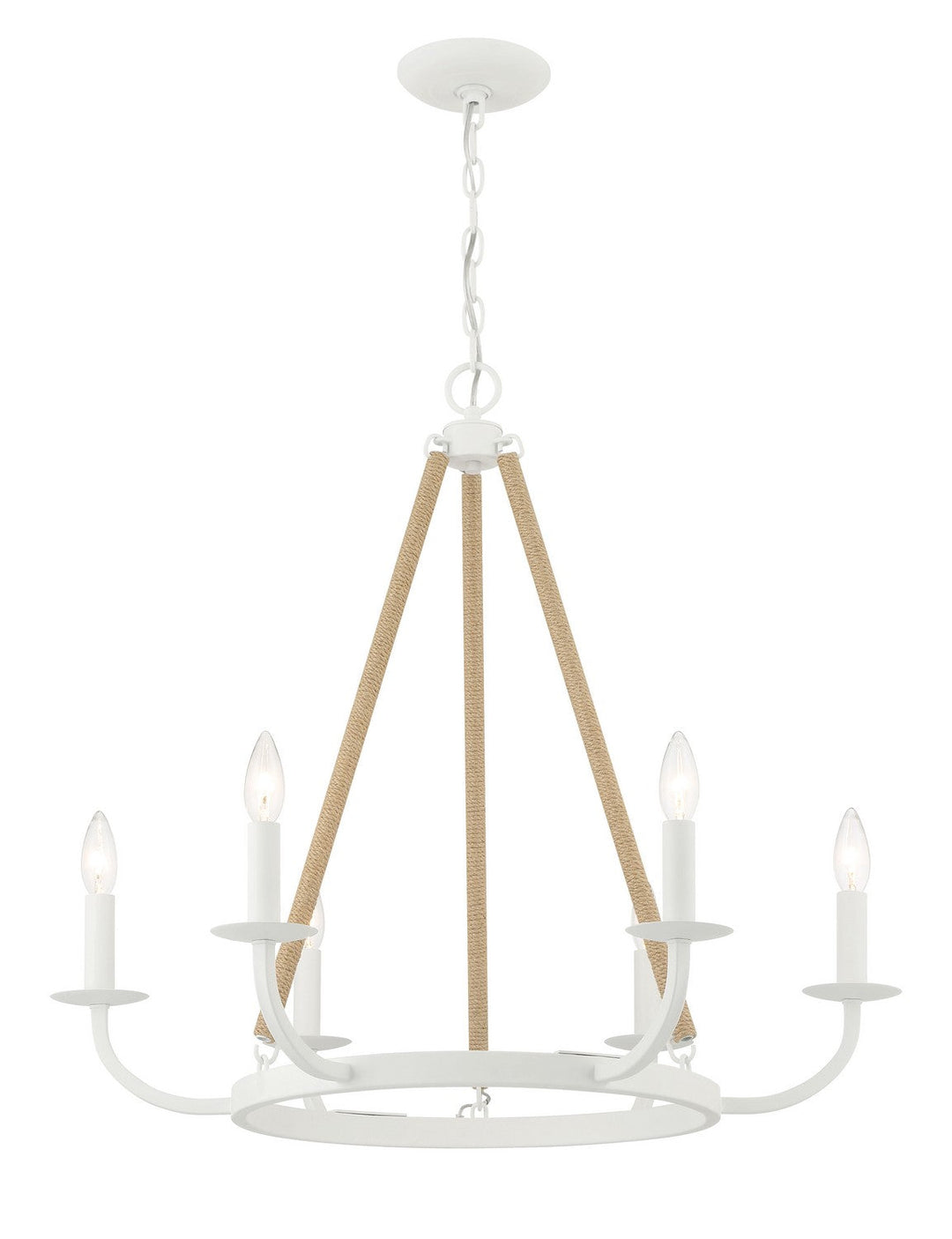 Minka Lavery Lanton Six Light Chandelier in Sand White