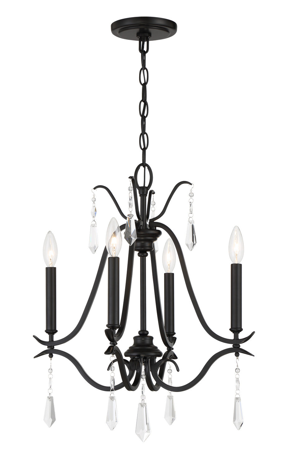 Minka Lavery Laurel Estate Four Light Chandelier in Coal