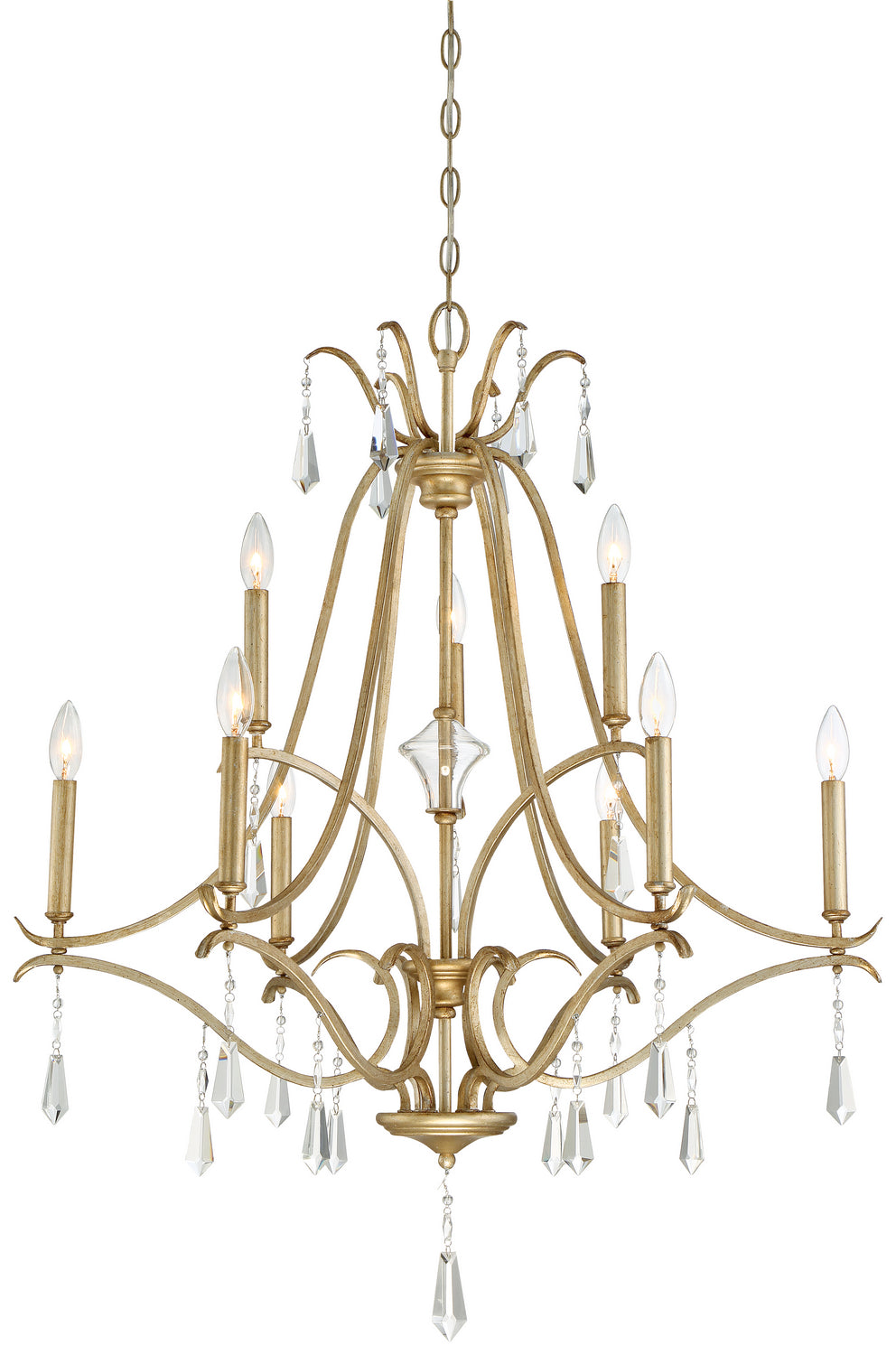 Minka Lavery Laurel Estate Nine Light Chandelier in Brio Gold