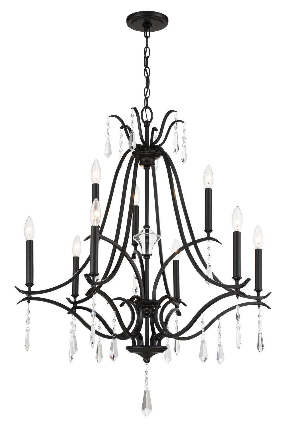 Minka Lavery Laurel Estate Nine Light Chandelier in Coal