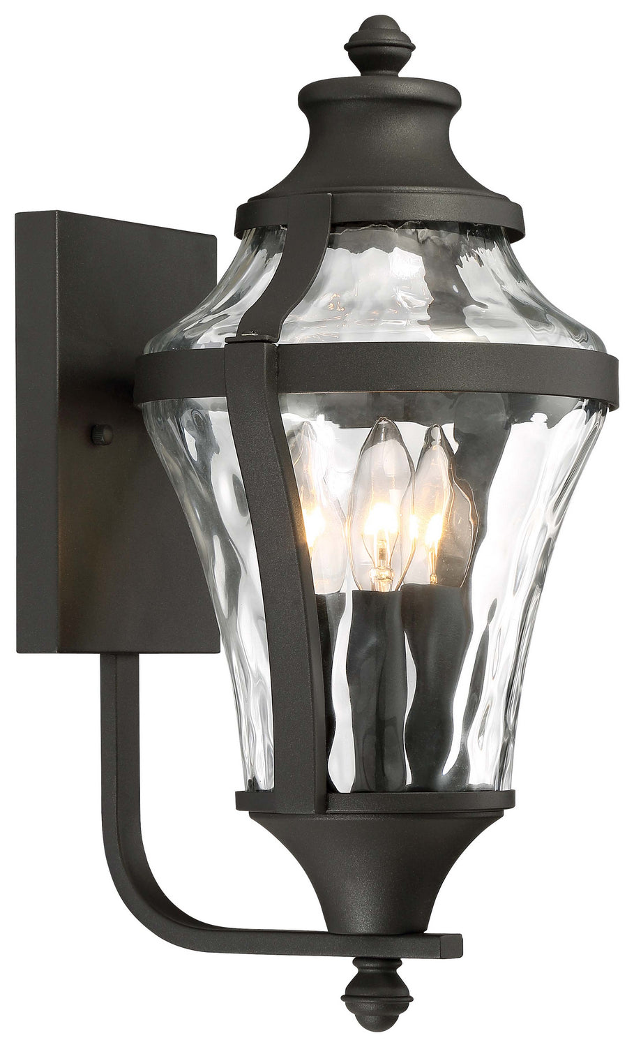 Minka Lavery Libre Three Light Outdoor Wall Lamp in Coal