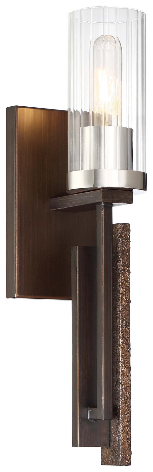 Minka Lavery Maddox Roe One Light Wall Sconce in Iron Ore with Gold Dust Highlight