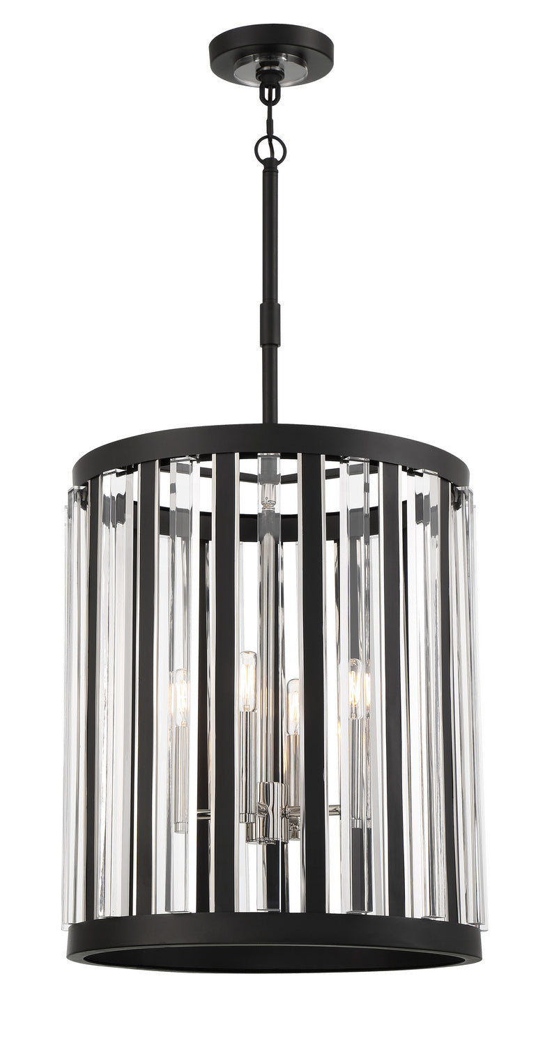 Minka Lavery Majestic Splendor Four Light Pendant in Sand Coal And Polished Nickel