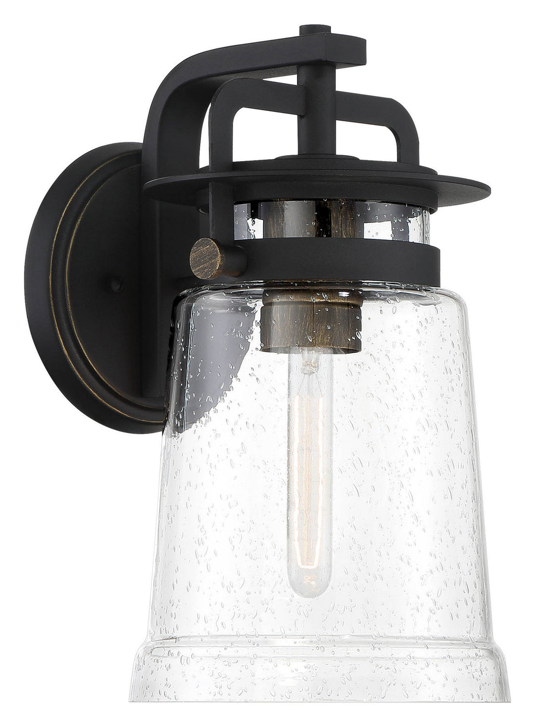Minka Lavery Maribel Heights One Light Outdoor Wall Mount in Sand Coal with Gold Highlights