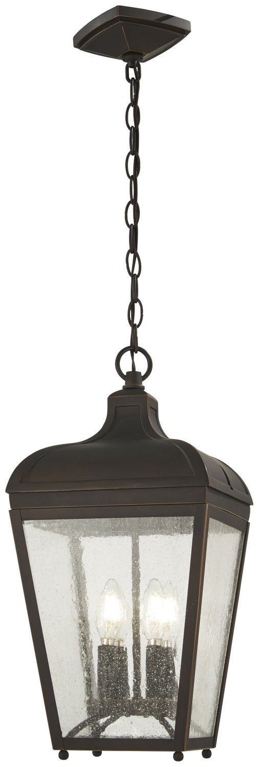 Minka Lavery Marquee Four Light Chain Hung Lantern in Oil Rubbed Bronze with Gold Highlights