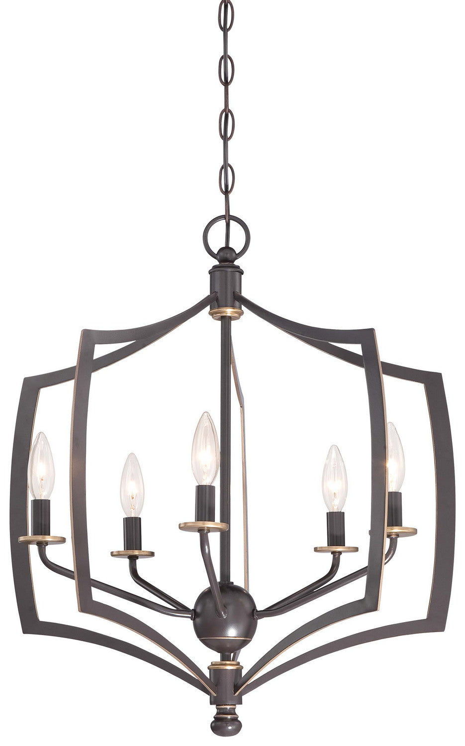 Minka Lavery Middletown Five Light Chandelier in Downton Bronze with Gold Highlights