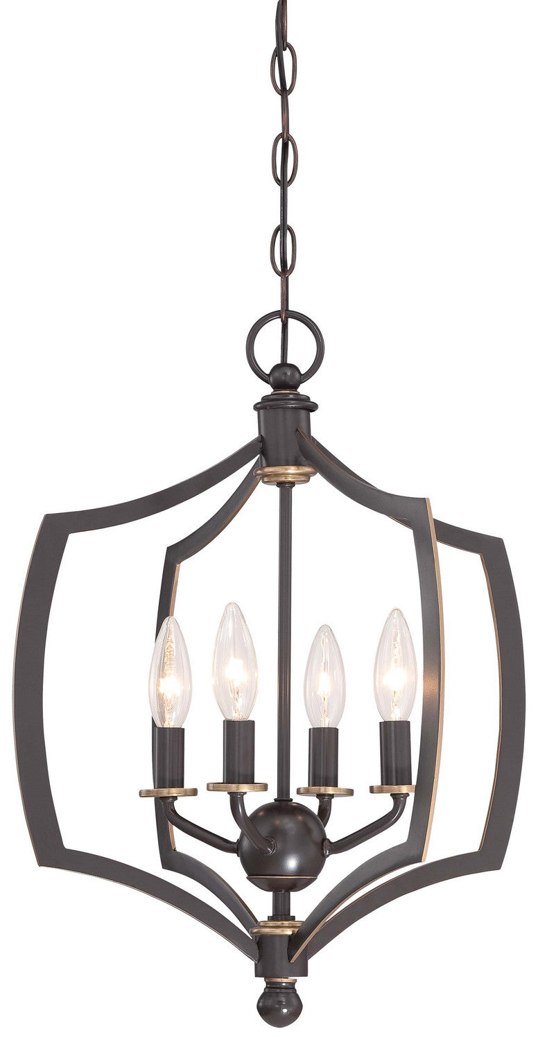Minka Lavery Middletown Four Light Mini Chandelier in Downton Bronze with Gold Highlights
