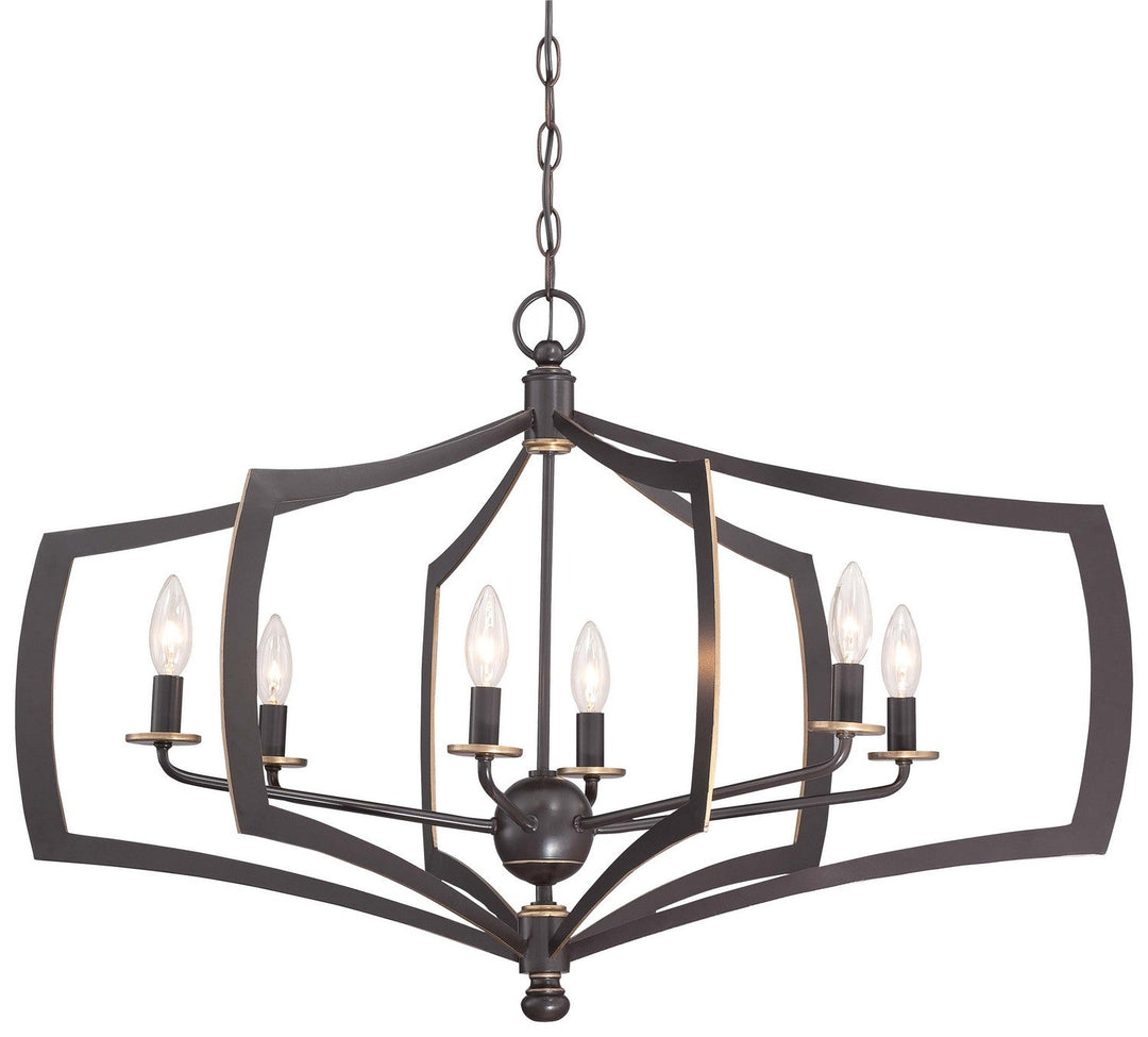 Minka Lavery Middletown Six Light Chandelier in Downton Bronze with Gold Highlights