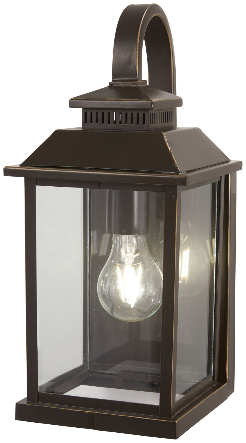 Minka Lavery Miners Loft One Light Outdoor Wall Mount in Oil Rubbed Bronze with Gold Highlights