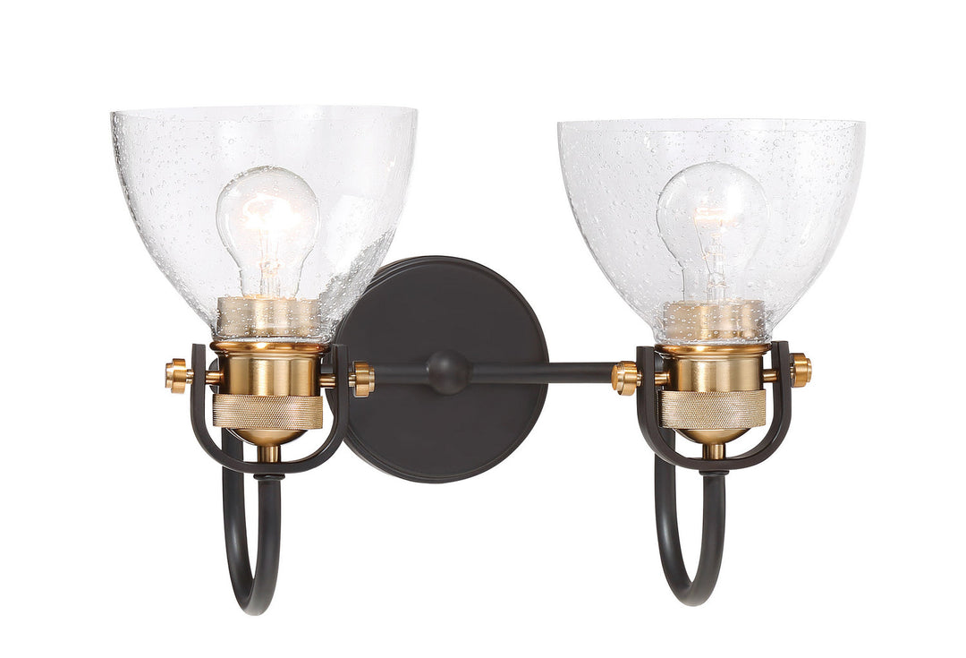 Minka Lavery Monico Two Light Bath in Bronze with Natural Brushed Brass