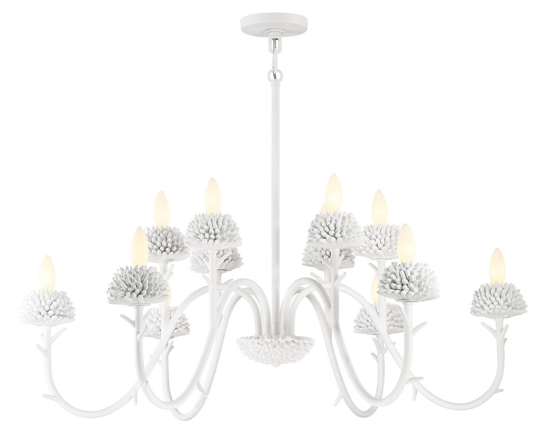 Minka Lavery North Fork 12 Light Chandelier in Sand White