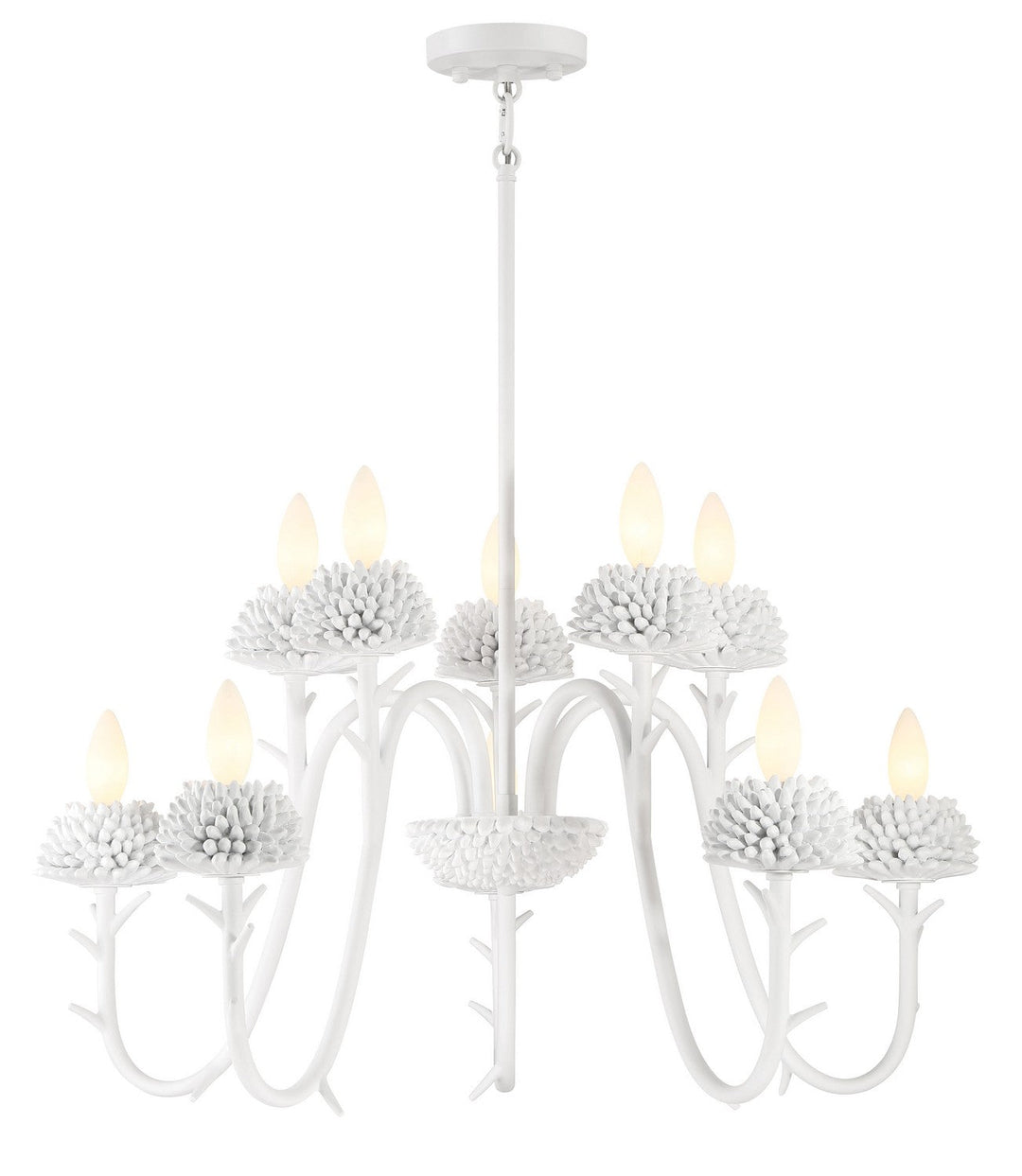 Minka Lavery North Fork Ten Light Chandelier in Sand White