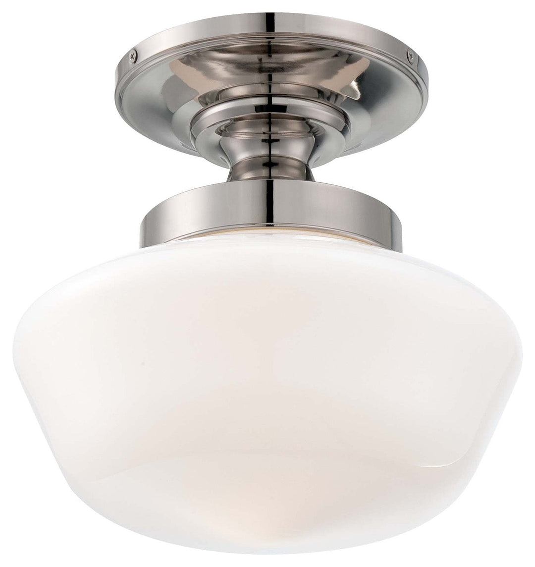 Minka Lavery One Light Semi Flush Mount in Polished Nickel