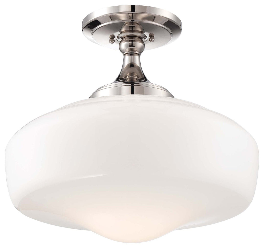 Minka Lavery One Light Semi Flush Mount in Polished Nickel