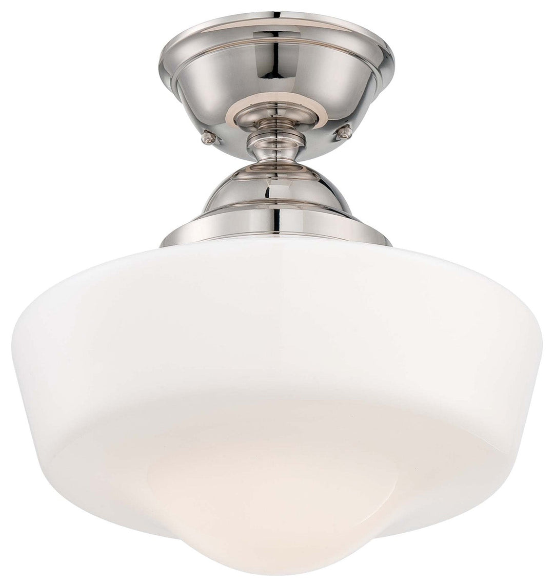 Minka Lavery One Light Semi Flush Mount in Polished Nickel