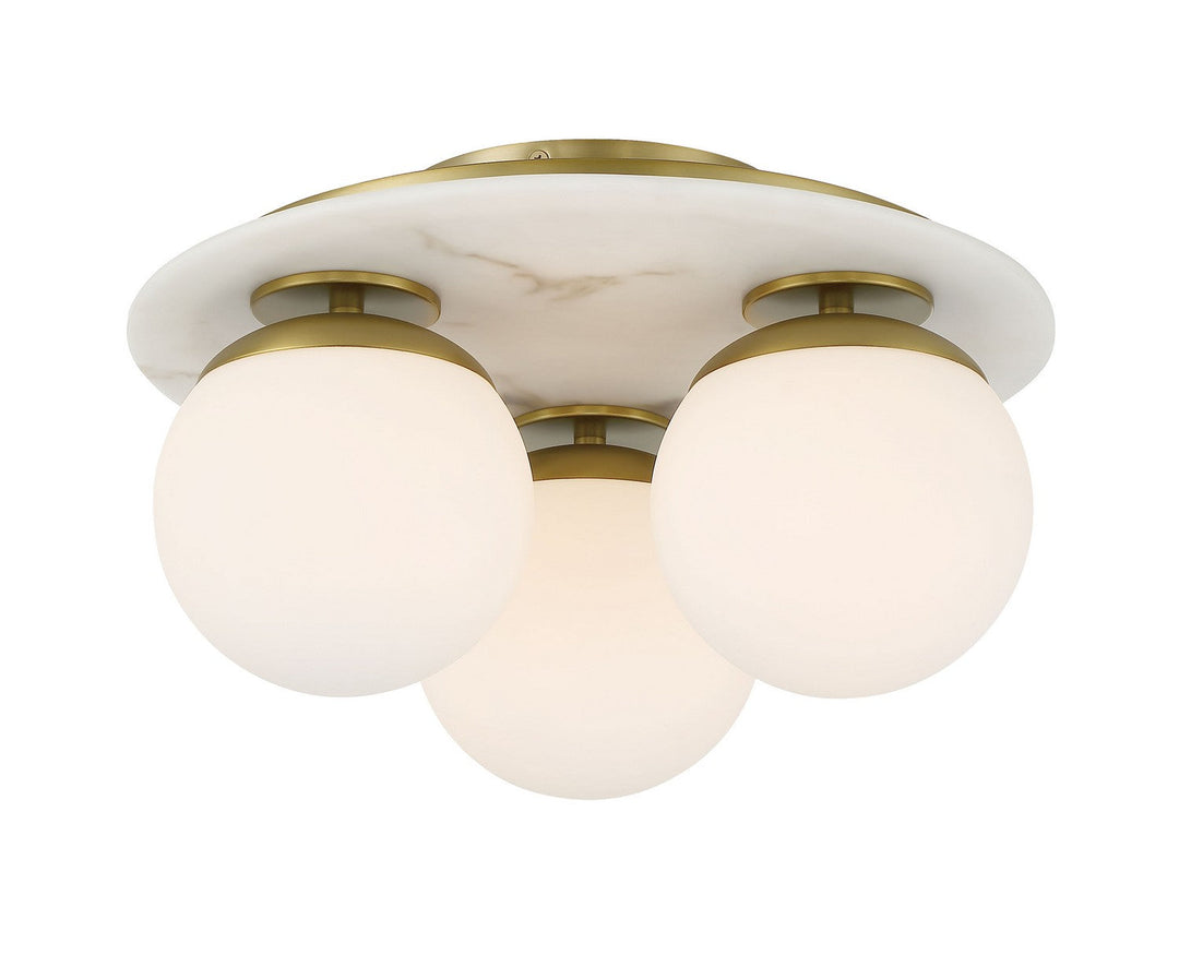 Minka Lavery Orban Three Light Semi Flush Mount in Soft Brass