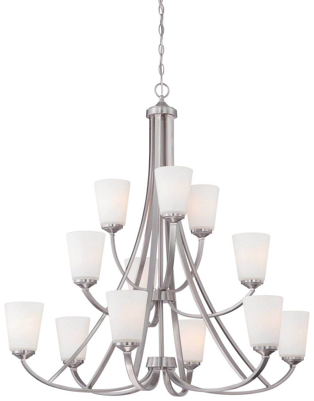 Minka Lavery Overland Park 12 Light Chandelier in Brushed Nickel