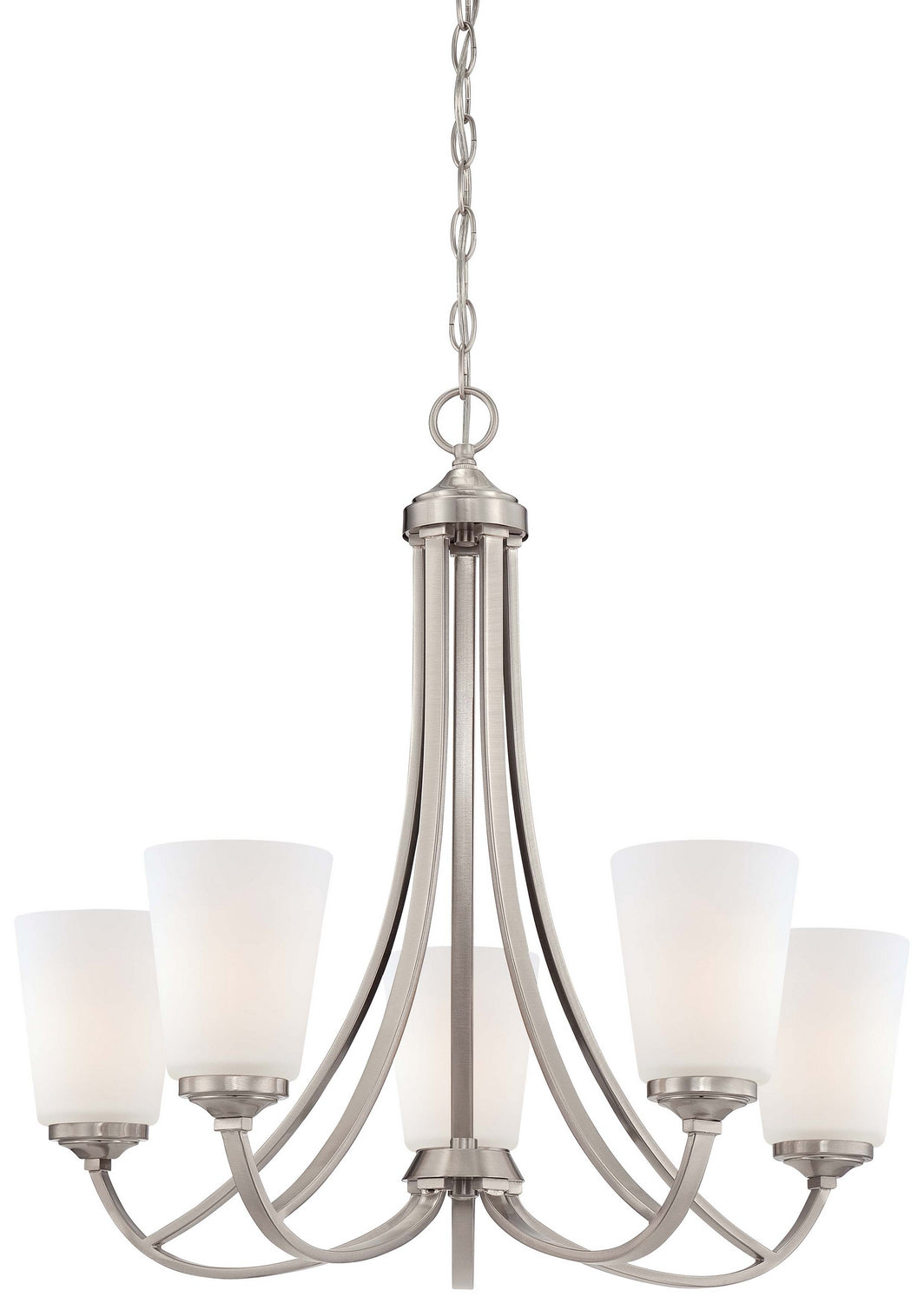 Minka Lavery Overland Park Five Light Chandelier in Brushed Nickel