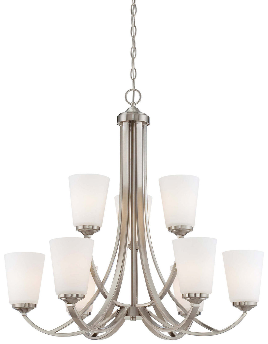 Minka Lavery Overland Park Nine Light Chandelier in Brushed Nickel