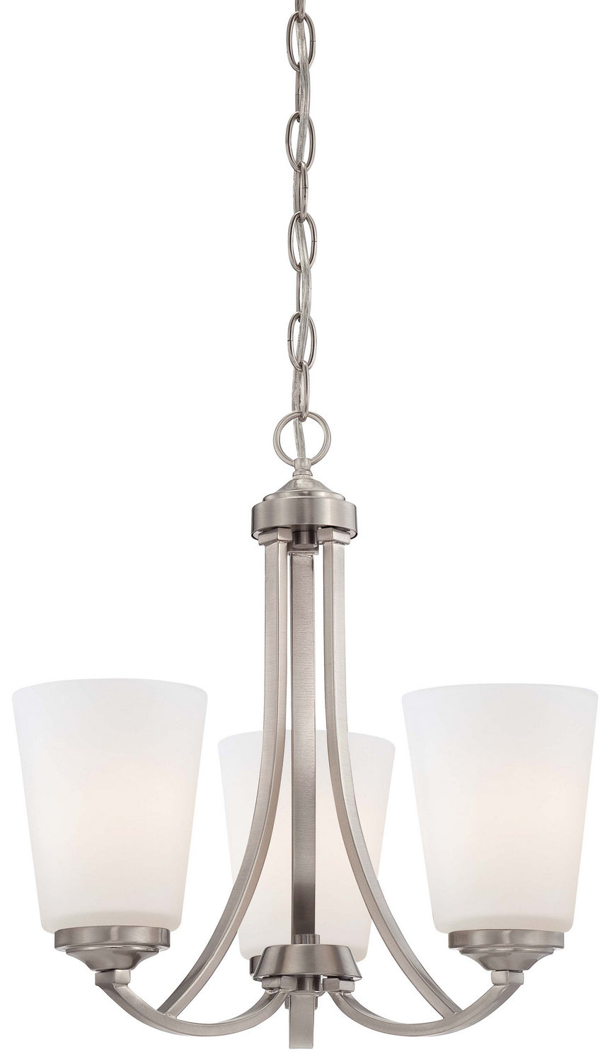 Minka Lavery Overland Park Three Light Mini Chandelier in Brushed Nickel