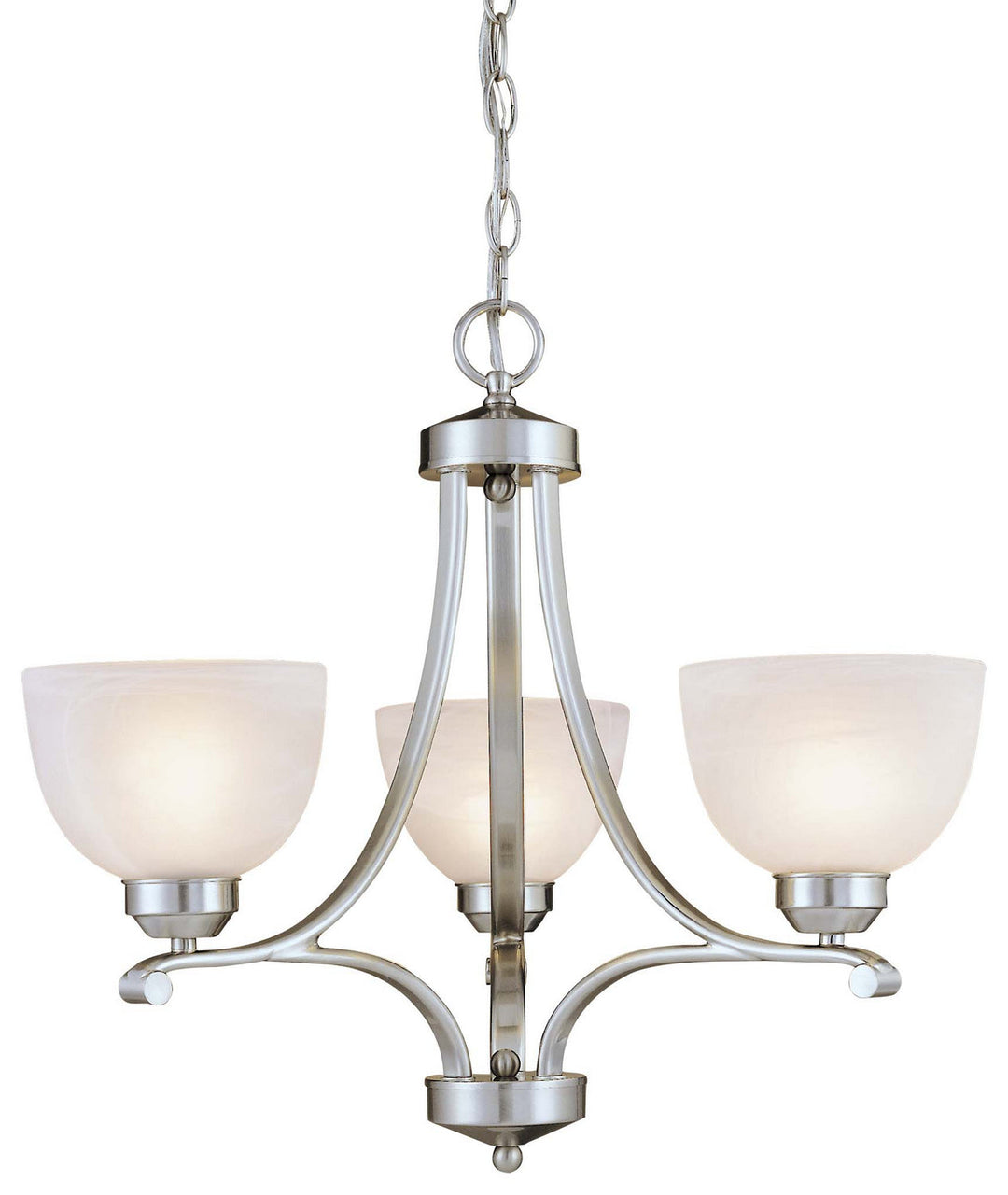 Minka Lavery Paradox Three Light Mini Chandelier in Brushed Nickel