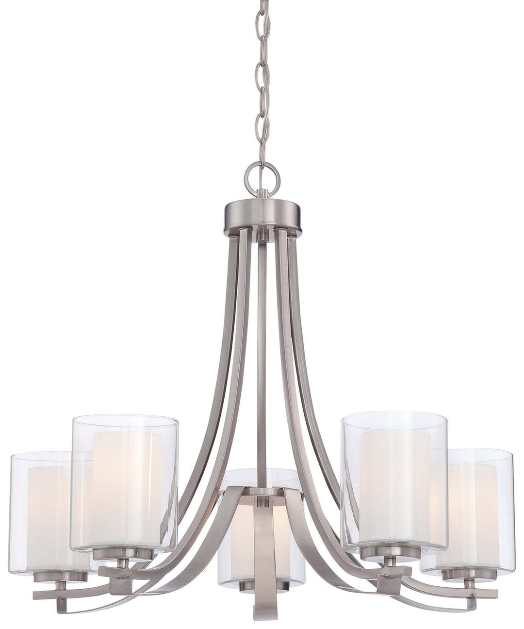 Minka Lavery Parsons Studio Five Light Chandelier in Brushed Nickel