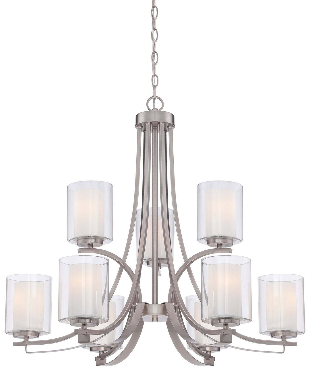 Minka Lavery Parsons Studio Nine Light Chandelier in Brushed Nickel