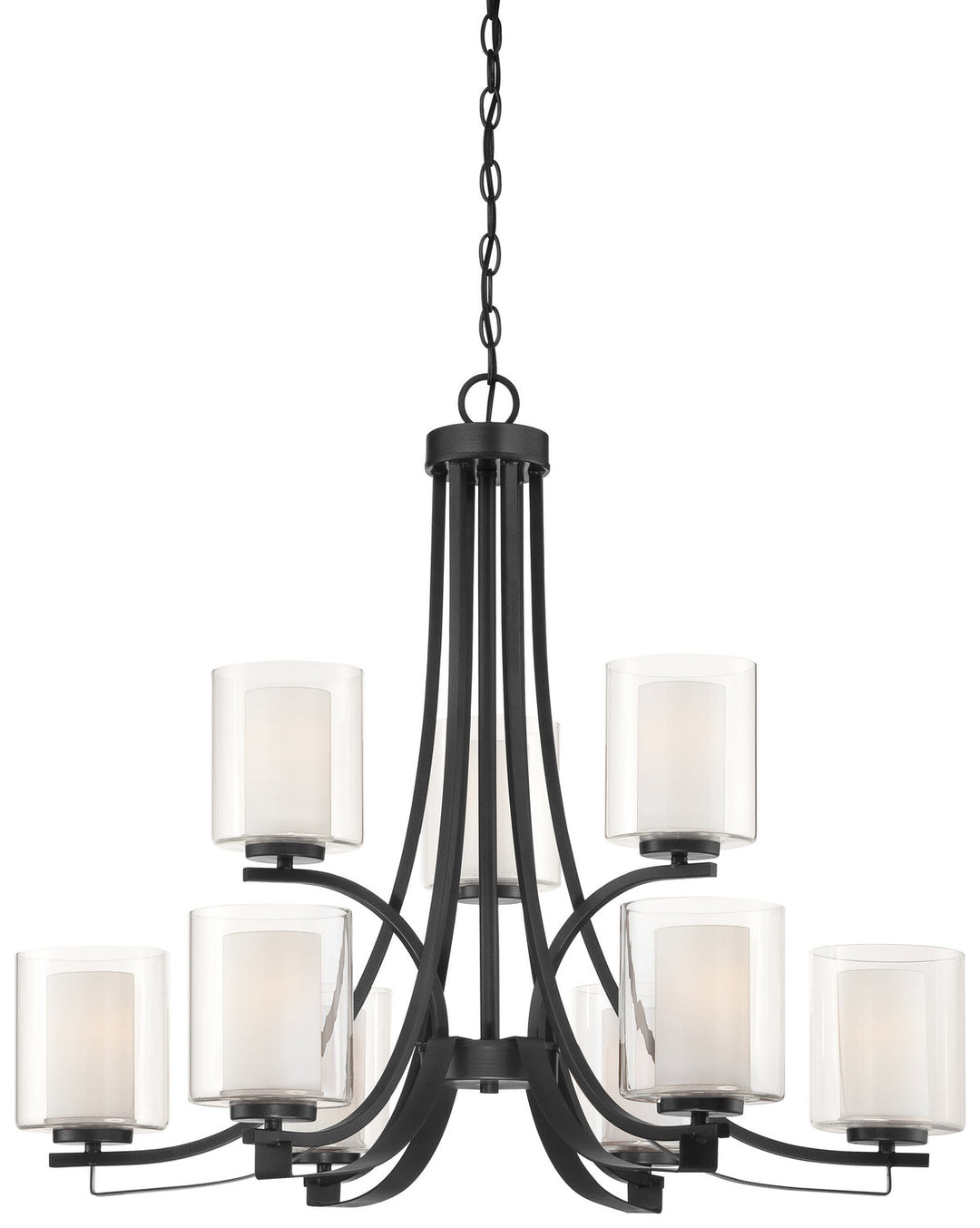Minka Lavery Parsons Studio Nine Light Chandelier in Sand Coal