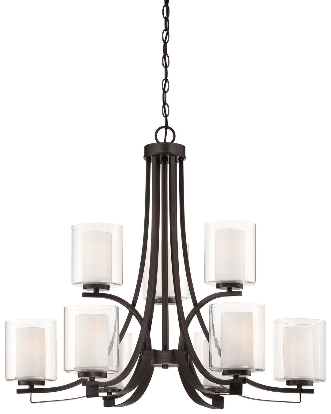 Minka Lavery Parsons Studio Nine Light Chandelier in Smoked Iron