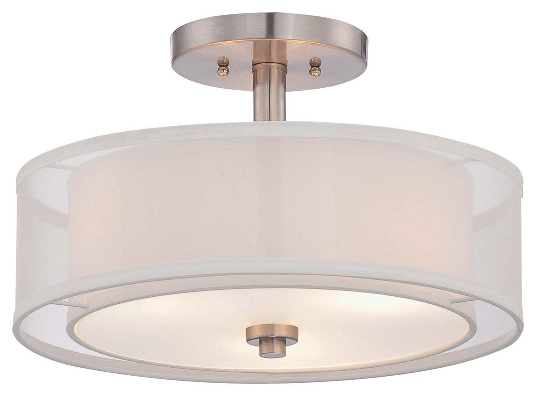 Minka Lavery Parsons Studio Three Light Semi Flush Mount in Brushed Nickel