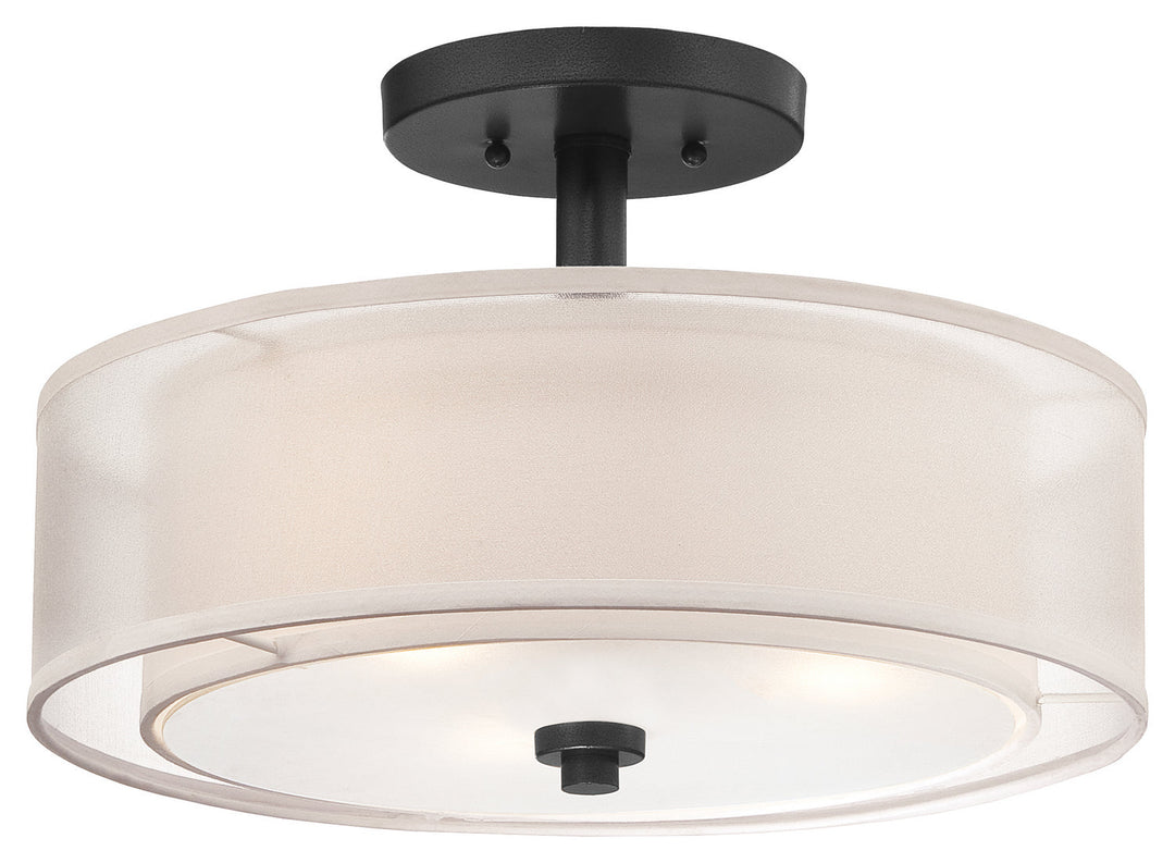 Minka Lavery Parsons Studio Three Light Semi Flush Mount in Sand Coal