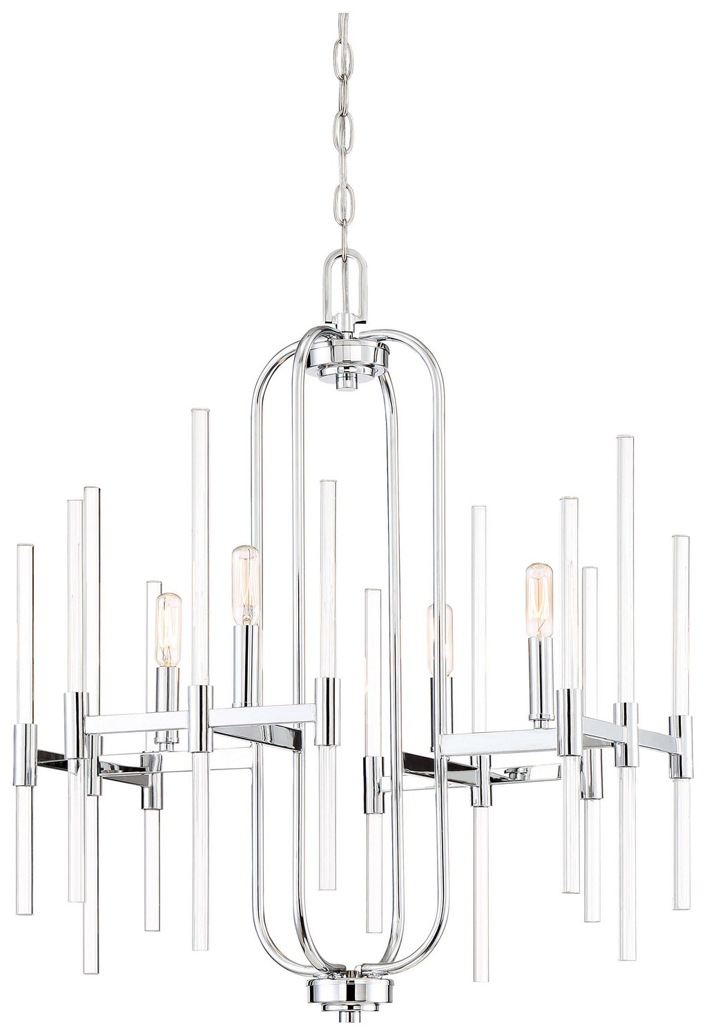 Minka Lavery Pillar Four Light Chandelier in Chrome