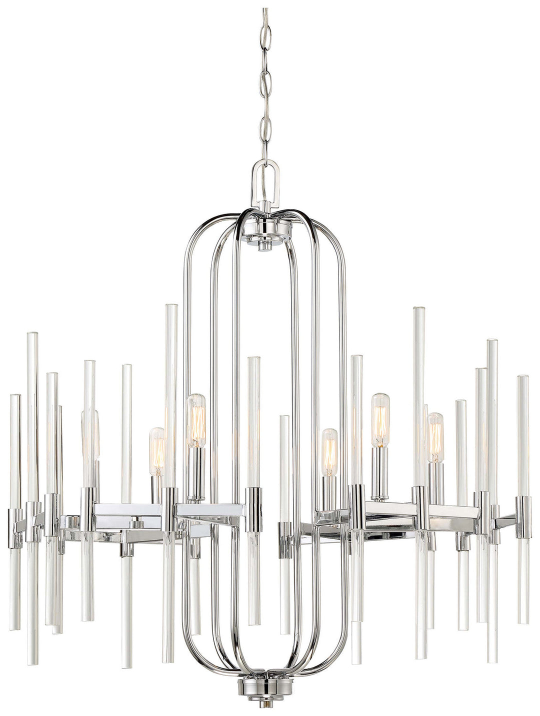 Minka Lavery Pillar Six Light Chandelier in Chrome
