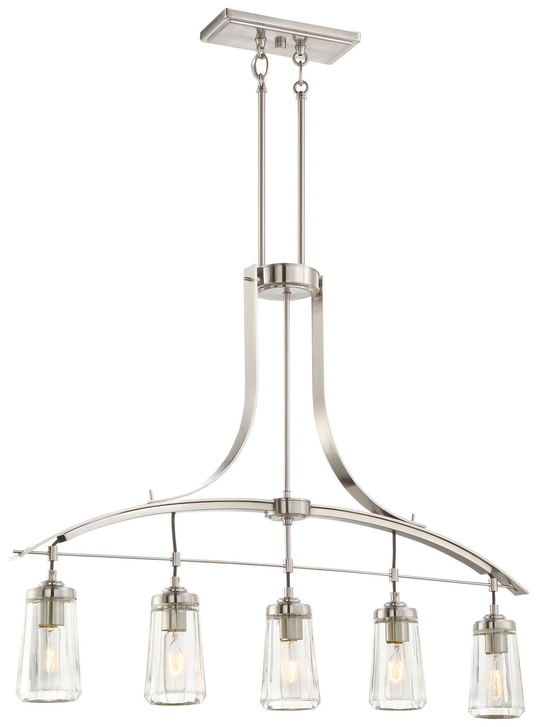 Minka Lavery Poleis Five Light Island Pendant in Brushed Nickel