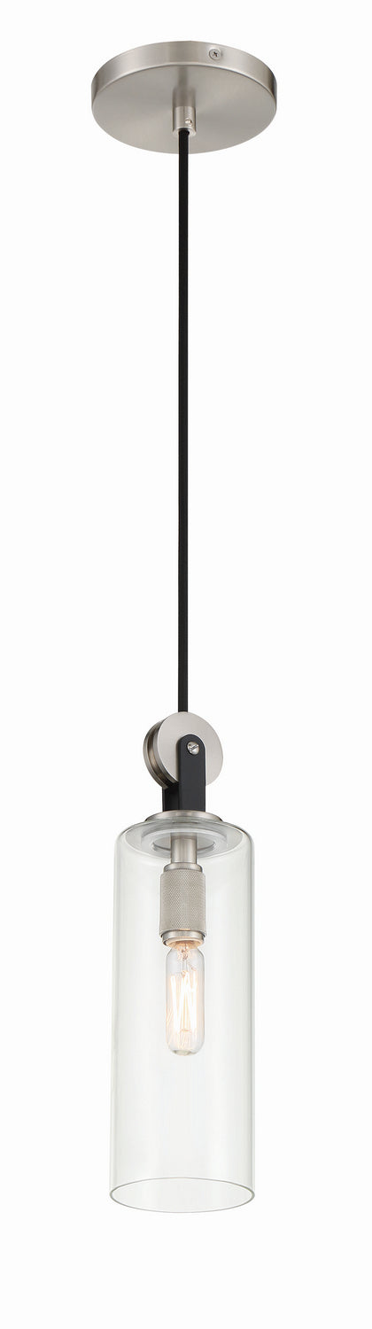 Minka Lavery Pullman Junction One Light Mini Pendant in Coal with Brushed Nickel