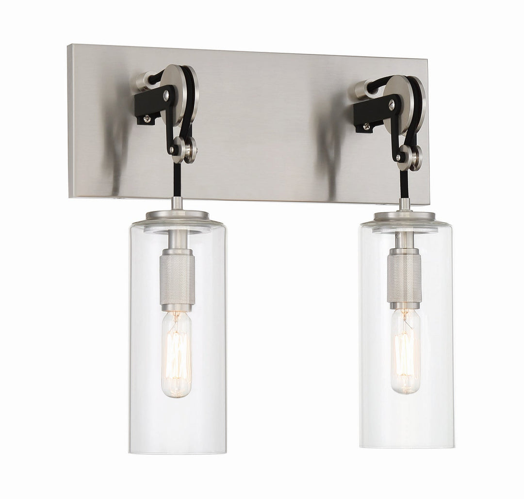 Minka Lavery Pullman Junction Two Light Bath in Coal with Brushed Nickel