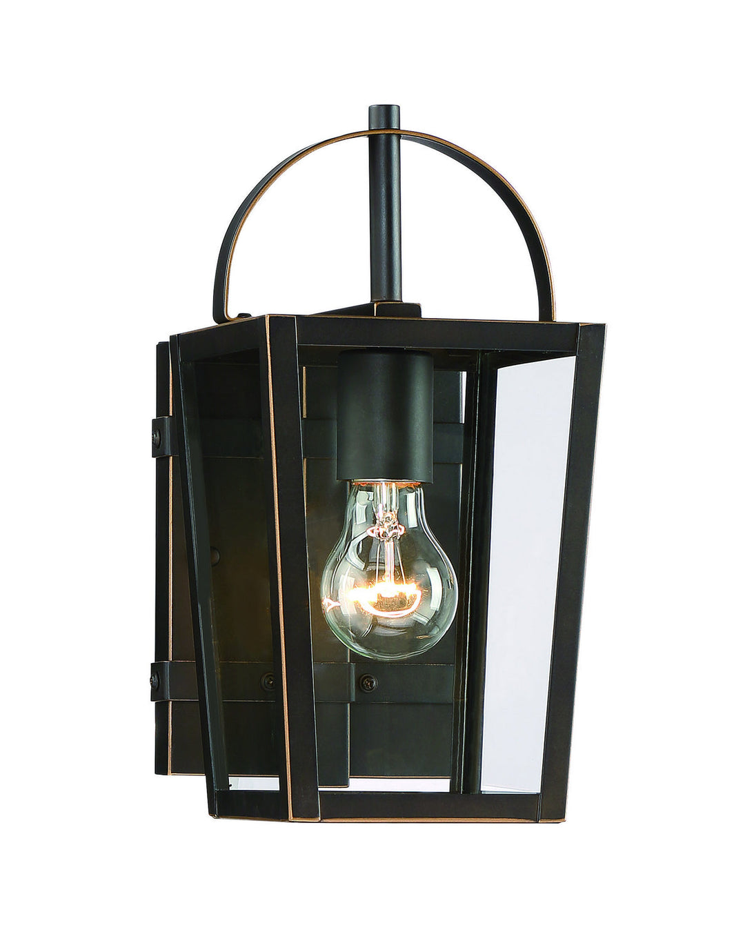 Minka Lavery Rangeline One Light Outdoor Lantern in Oil Rubbed Bronze with Gold Highlights