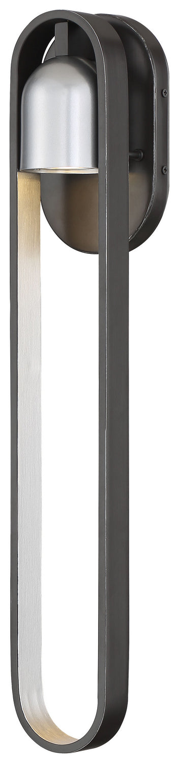 Minka Lavery Rocketa LED Outdoor Wall Mount in Artisan Coal with Silver Accents
