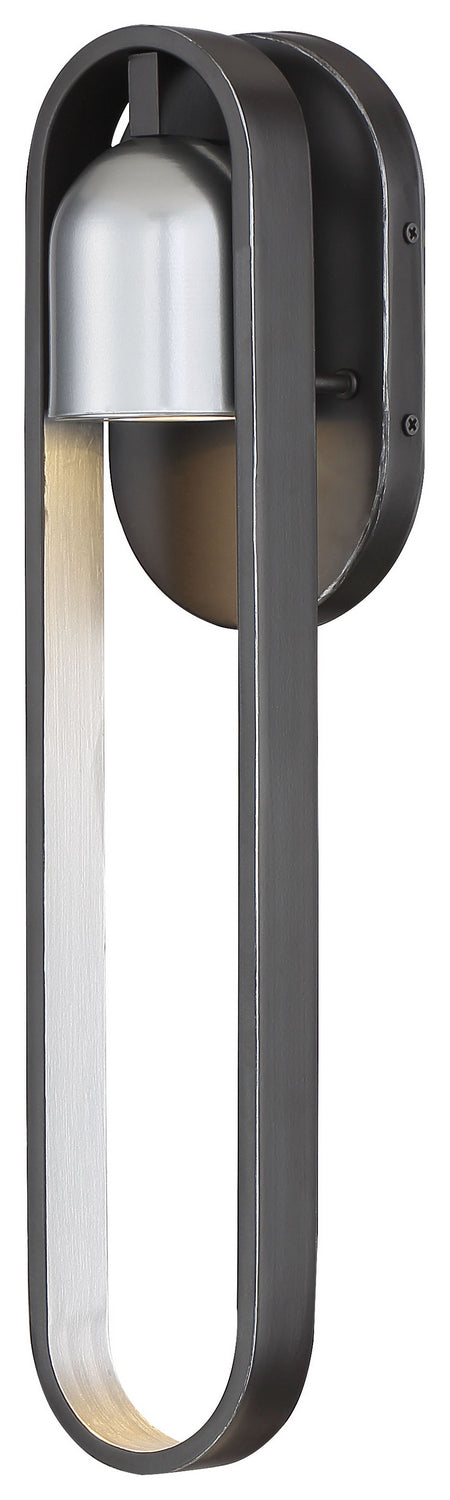 Minka Lavery Rocketa LED Outdoor Wall Mount in Artisan Coal with Silver Accents