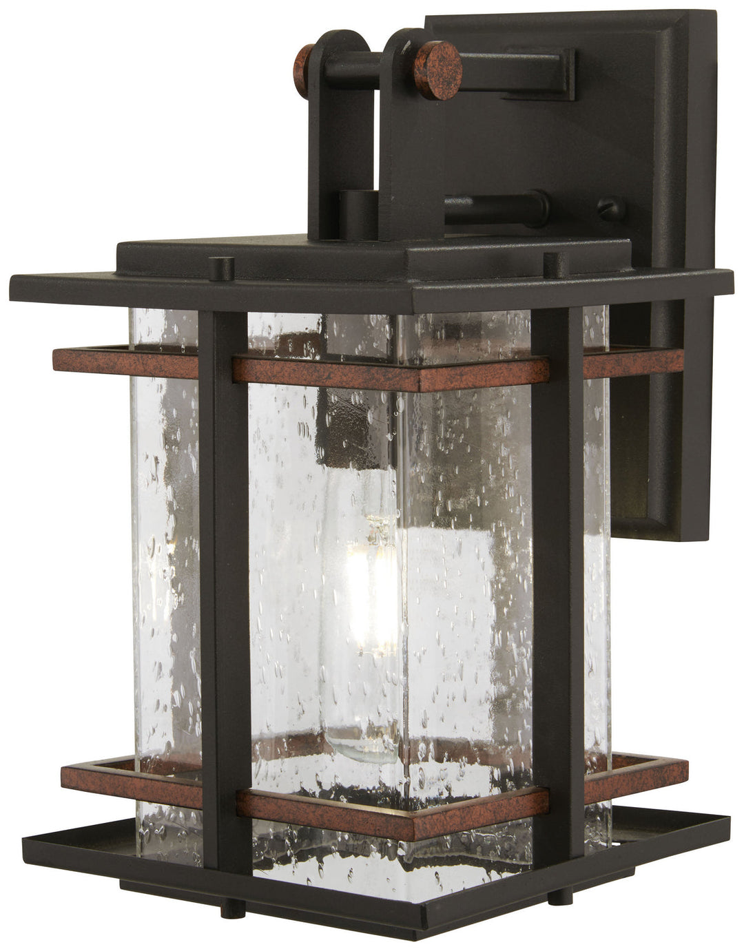Minka Lavery San Marcos One Light Outdoor Wall Mount in Coal with Antique Copper Accents